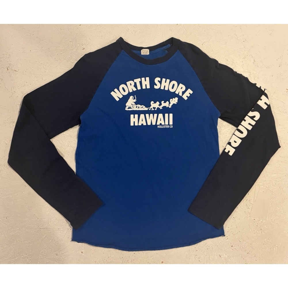 Vintage Hollister North Shore Hawaii‎ Long Sleeve Shirt Mens Medium Blue Y2K